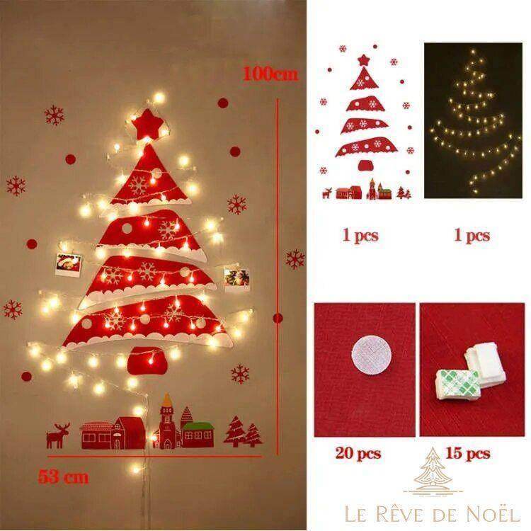 Demi sapin de Noël mural